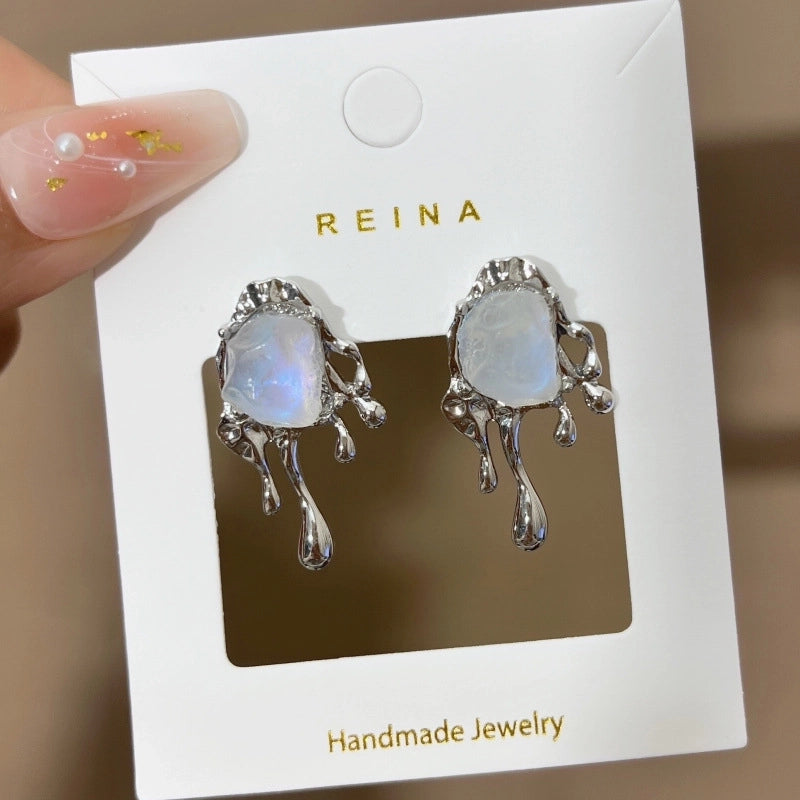 1 Pair Fashion Leaf Flower Bow Knot Imitation Pearl Alloy Rhinestones Earrings