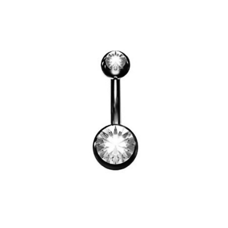 1 Piece Belly Rings Minimalist Classic Style Solid Color 304 Stainless Steel Inlay Zircon Belly Rings