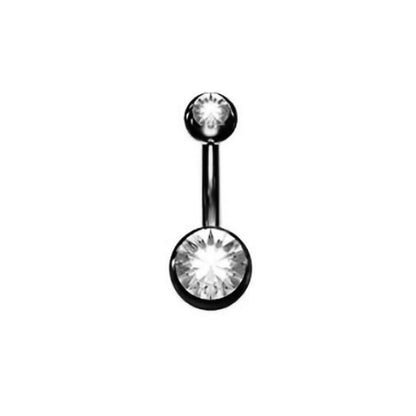 1 Piece Belly Rings Minimalist Classic Style Solid Color 304 Stainless Steel Inlay Zircon Belly Rings