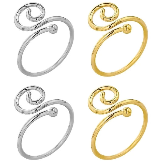 Minimalist Geometric Solid Color 304 Stainless Steel 18K Gold Plated Polishing Rings