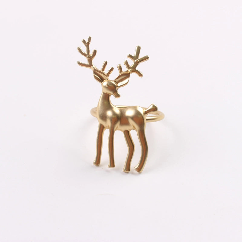 Cute Christmas Tree Santa Claus Alloy Napkin Rings 1 Set Of 6