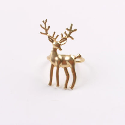 Cute Christmas Tree Santa Claus Alloy Napkin Rings 1 Set Of 6