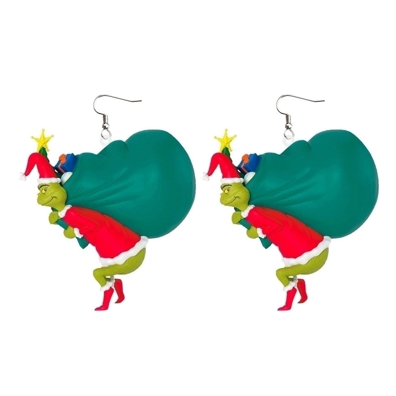 1 Pair Fashion Cartoon Character Carving Arylic Drop Earrings
