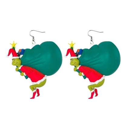 1 Pair Fashion Cartoon Character Carving Arylic Drop Earrings