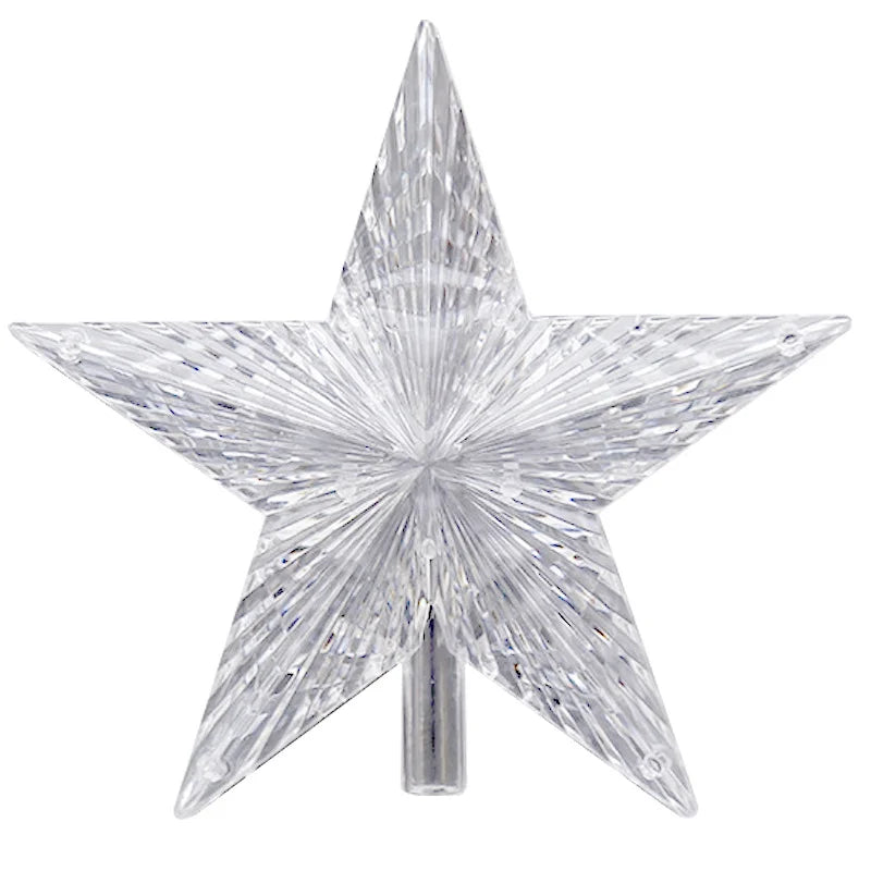 10 Pieces Transparent Round Ball Snowflake Small Five-star Christmas Tree Light String Accessories Five-pointed Star Tree Top Star Christmas Decoration