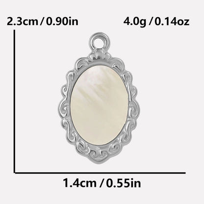 Vintage Style Classic Style Oval 304 Stainless Steel Shell Abalone Shell 18K Gold Plated Irregular Plating Pendant Necklace