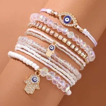 2 Pieces Fashion Leaf Tree Alloy Agate Beaded Plating Bracelets