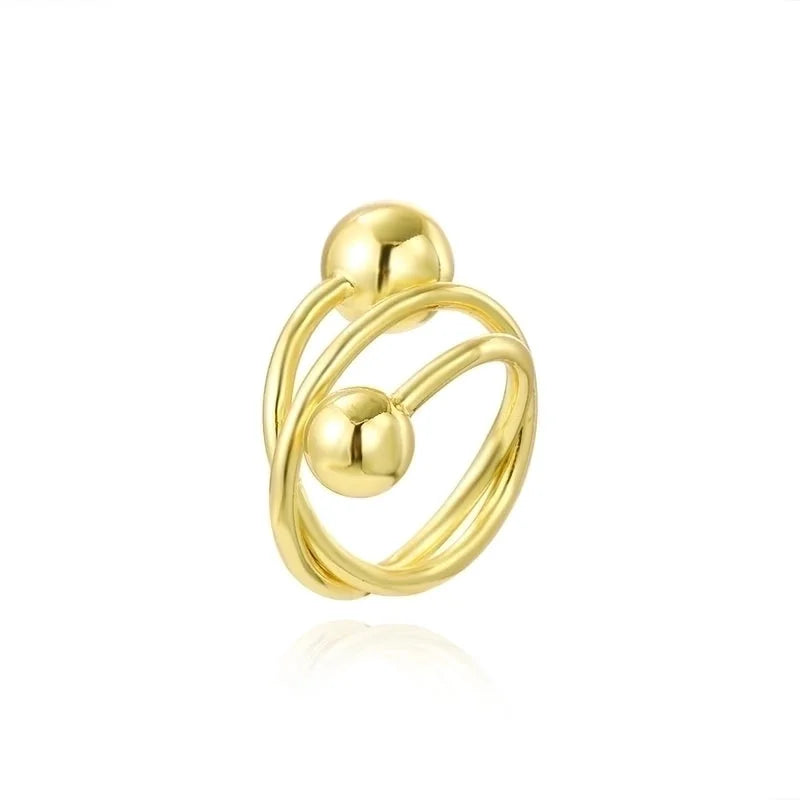 Minimalist Classic Style Solid Color Copper Plating Gold Plated Rings