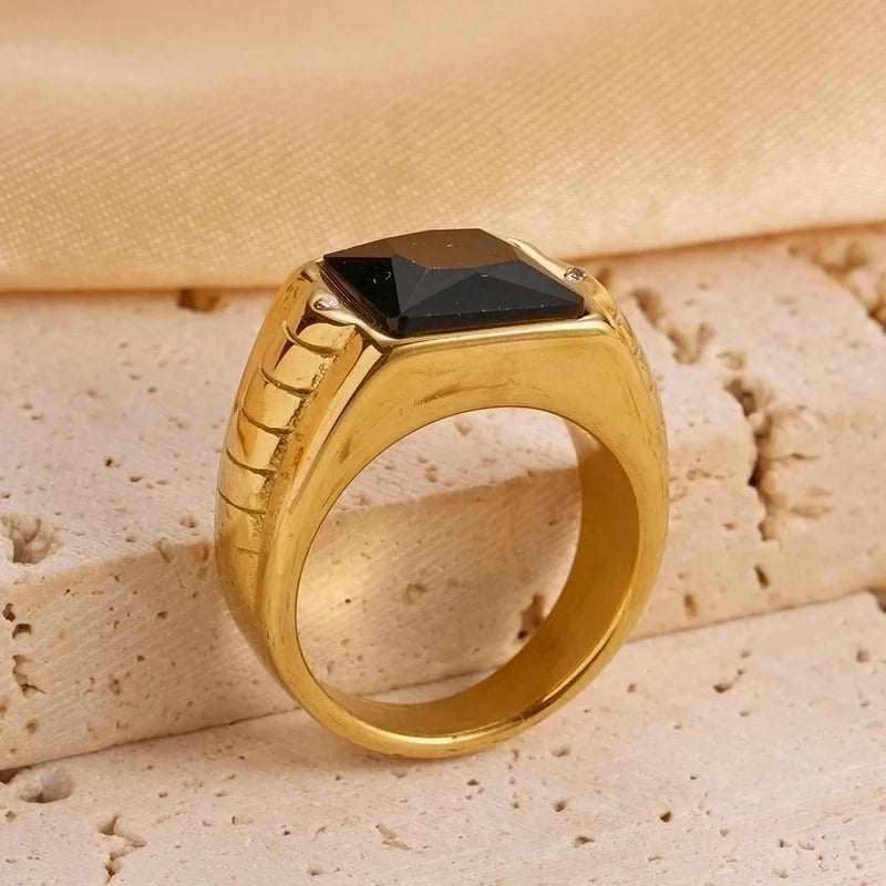304 Stainless Steel 14K Gold Plated Casual Vacation Plating Inlay Twist Glass Stone Shell Zircon Rings