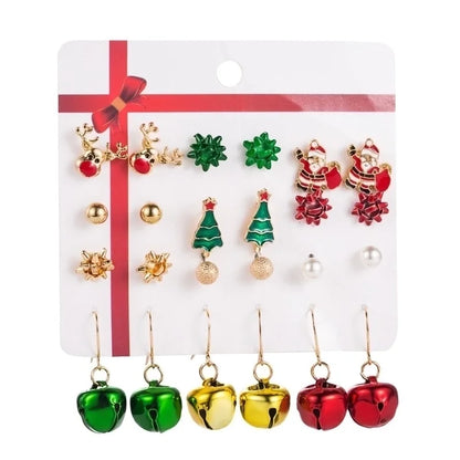 1 Set Cute Candy Bow Knot Snowflake Plating Alloy Earrings