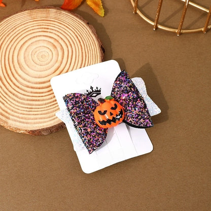 Halloween Cool Style Unisex Spider Bow Knot Ghost Alloy Sequins Hair Clip