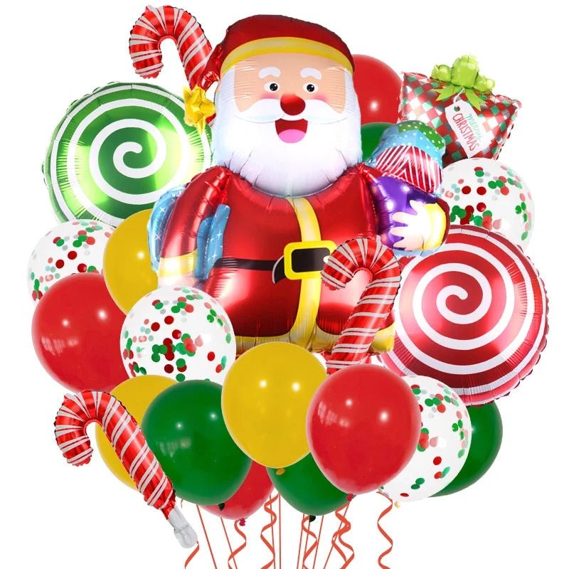 Christmas Minimalist Classic Style Color Block Aluminum Film Christmas Festival Balloons
