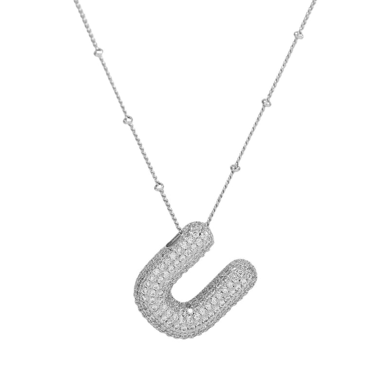 Casual Minimalist Letter Brass Plating Zircon Pendant Necklace 1 Piece