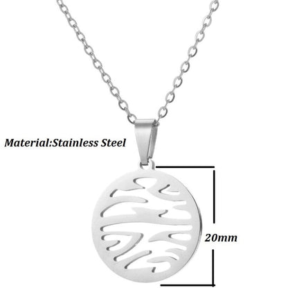 201 Stainless Steel 18K Gold Plated Minimalist Plating Moon Flower Necklace