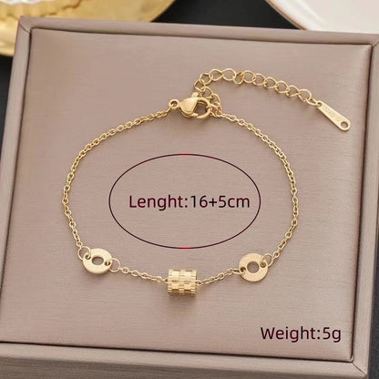 Sweet Rabbit Sun Heart Shape Titanium Steel 18K Gold Plated Artificial Gemstones Bracelets In Bulk