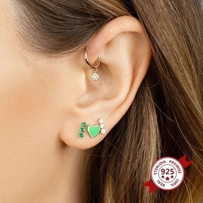 Minimalist Heart Plating Copper Earrings Ear Studs