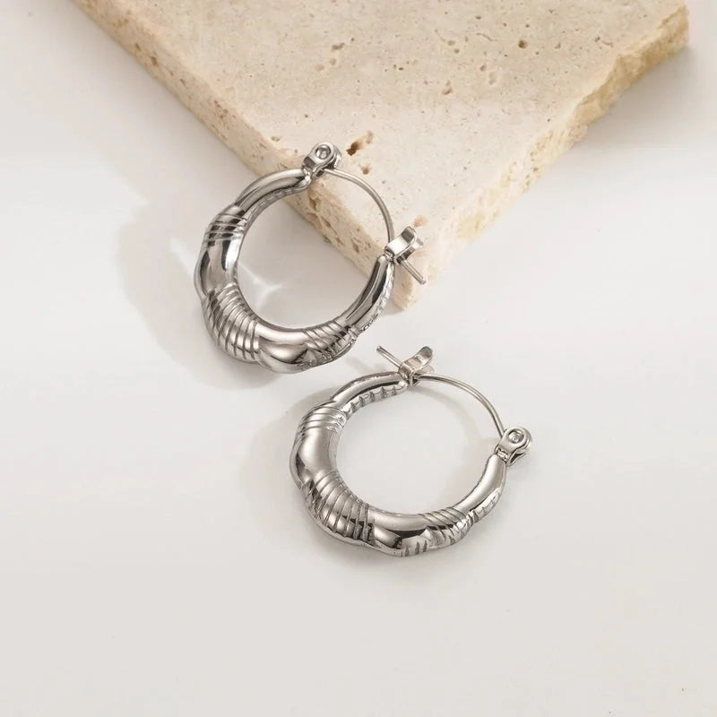 1 Pair Ig Style Minimalist Geometric Solid Color Plating Stainless Steel 18k Gold Plated Earrings