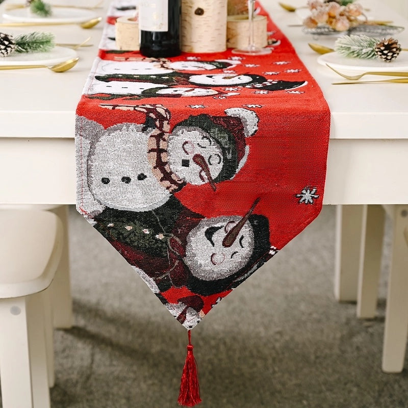 New Christmas Decoration Knitted Cloth Table Runner Creative Christmas Table Decoration