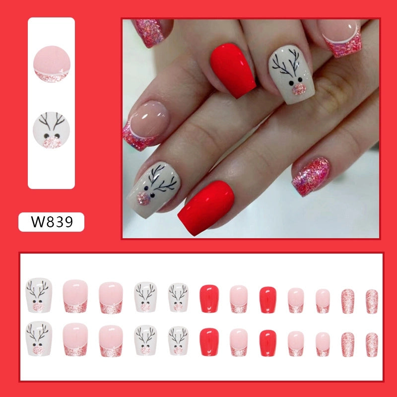 French Style Sweet Solid Color Cartoon Star Butterfly Plastic Nail Patches 1 Set