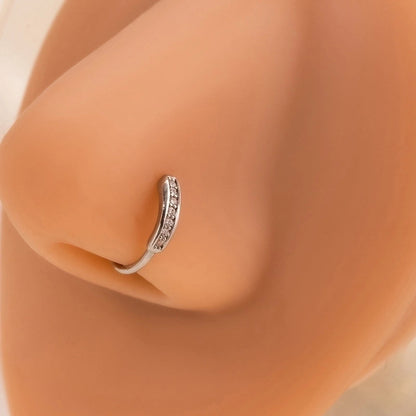 1 Piece Nose Rings & Studs Minimalist Geometric Alloy Inlay Rhinestones Nose Rings & Studs