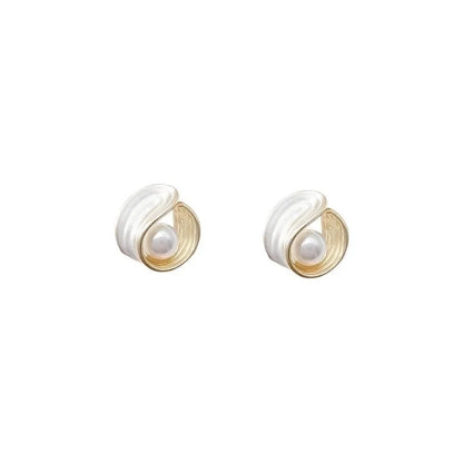 1 Pair Minimalist Geometric Plating Inlay Alloy Artificial Pearls Rhinestones Earrings