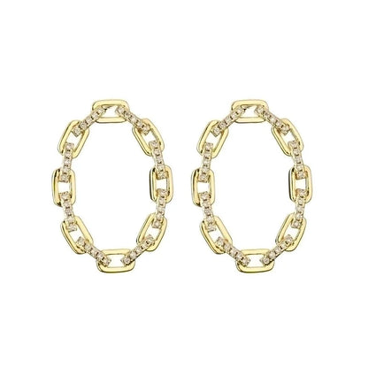 2 Pieces Vintage Style Geometric Copper Plating Inlay Zircon 18k Gold Plated Bracelets Earrings Necklace