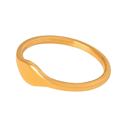 Vacation Sweet Leaf Heart Shape Titanium Steel Shell Zircon 18K Gold Plated Plating Inlay Rings