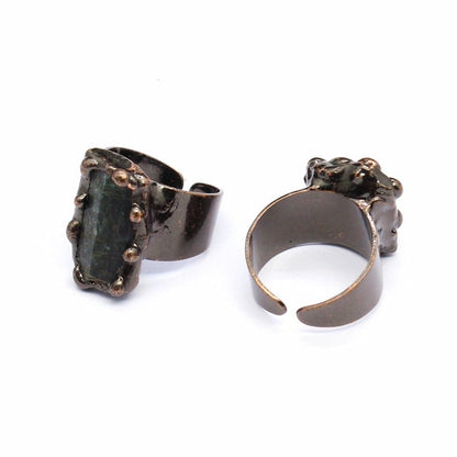 Vintage Style Minimalist Geometric Natural Stone Open Rings In Bulk