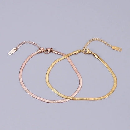 Heart 304 Stainless Steel Titanium Steel 18K Gold Plated Rose Gold Plated No Inlaid Anklet In Bulk