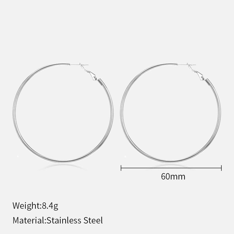 1 Pair Minimalist Solid Color Plating 304 Stainless Steel Stainless Steel Earrings