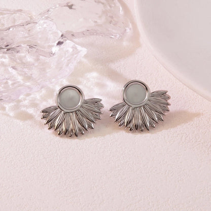 1 Pair Cute Sweet Pastoral Geometric 304 Stainless Steel Imitation Gold Ear Studs