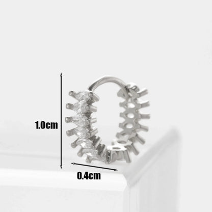 Fashion Flower Inlaid Zircon Copper Earrings