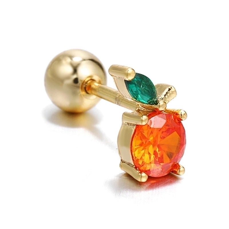 Ear Cartilage Rings & Studs Fashion Fruit Brass Artificial Gemstones