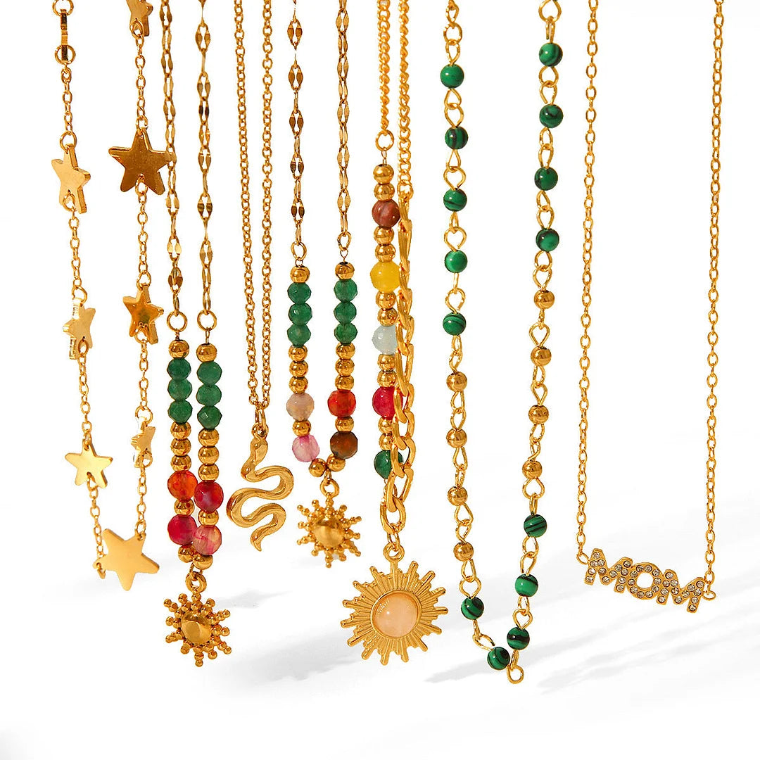 IG Style Chain Geometric Stainless Steel Electroplating Necklaces