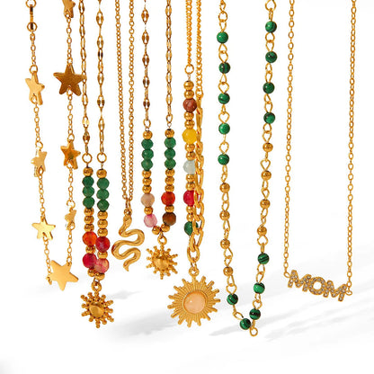 IG Style Chain Geometric Stainless Steel Electroplating Necklaces