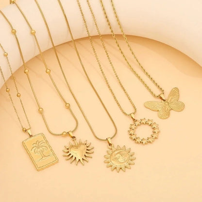 Elegant Streetwear Commute Irregular 304 Stainless Steel 18K Gold Plated Irregular Pendant Necklace