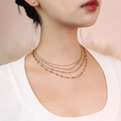 Minimalist Cross Stainless Steel Titanium Steel Enamel Necklace