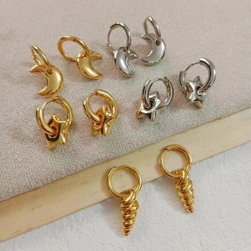 1 Pair Minimalist Classic Style Heart Shape 304 Stainless Steel 18K Gold Plated Earrings