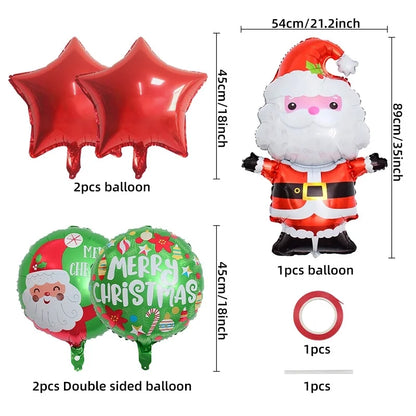 Christmas Casual Cute Minimalist Santa Claus Letter Aluminum Film Christmas Balloons Balloons