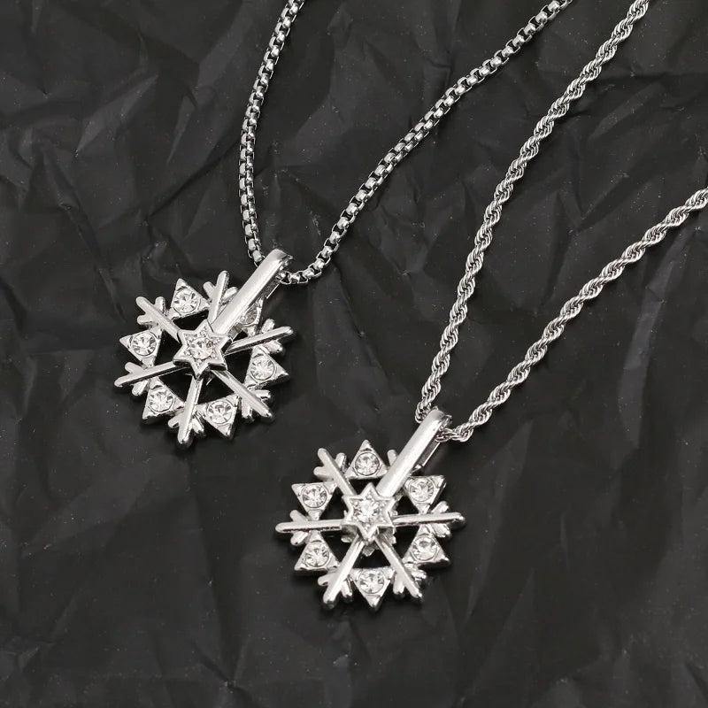 Streetwear Snowflake Alloy Titanium Steel Christmas Unisex Pendant Necklace