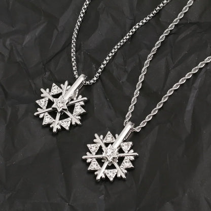 Streetwear Snowflake Alloy Titanium Steel Christmas Unisex Pendant Necklace