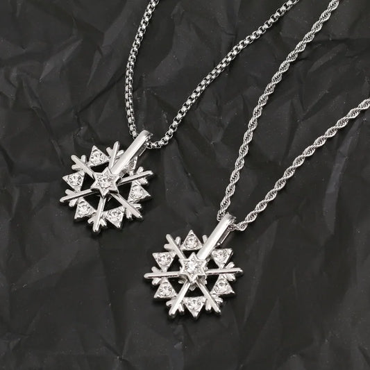 Streetwear Snowflake Alloy Titanium Steel Christmas Unisex Pendant Necklace
