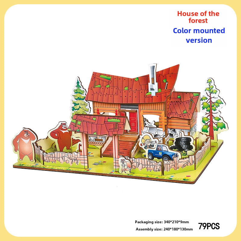 Stall Supply Children's Wooden 3D Puzzle Adult Puzzle Christmas Building Handmade Educational Model Toy
