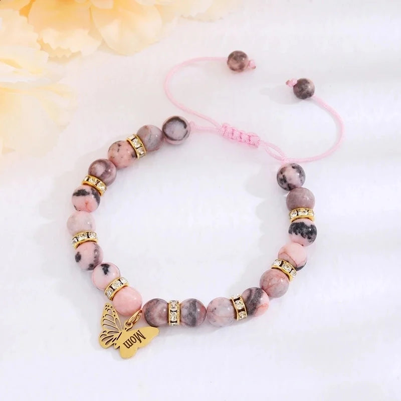 Basic Modern Style Classic Style Letter Butterfly 18K Gold Plated Alloy Stone Drawstring Bracelets