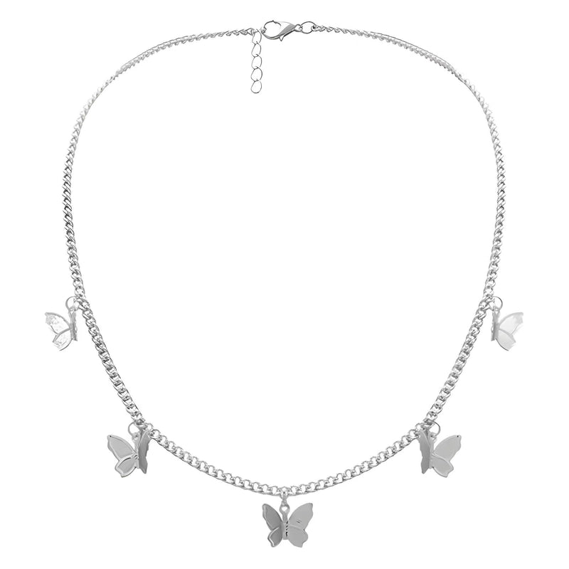 Minimalist Square Flower Bow Knot Alloy Inlay Artificial Pearls Rhinestones Women\'s Necklace