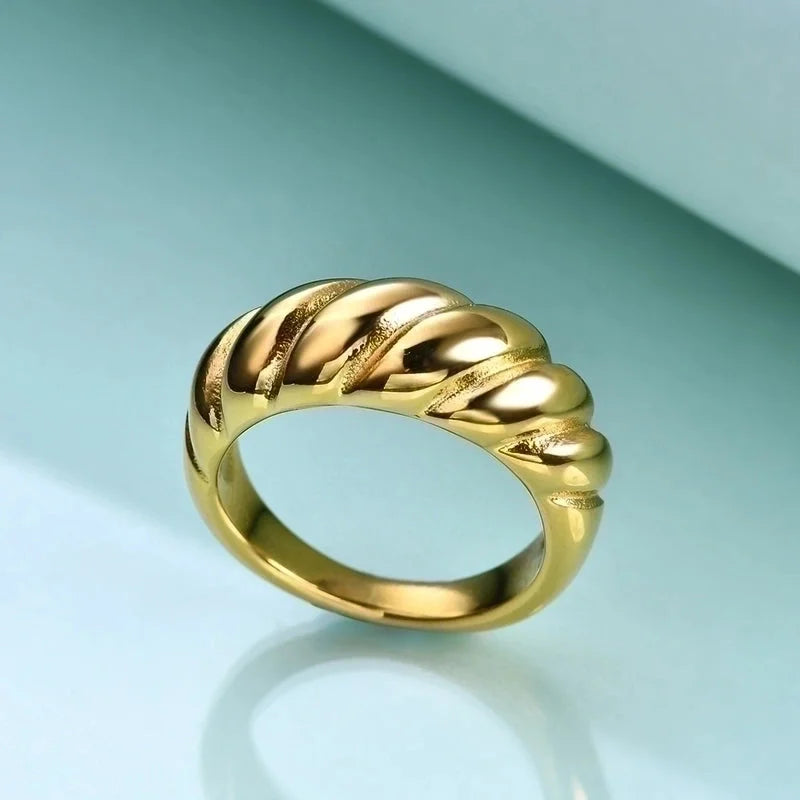 Minimalist Stripe Solid Color Titanium Steel Rings