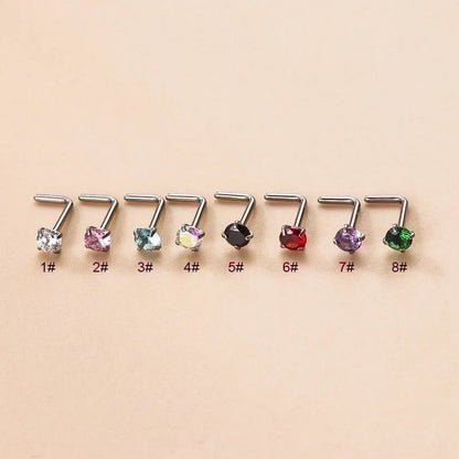 1 Piece Nose Rings & Studs Fashion Geometric 316L Stainless Steel Zircon