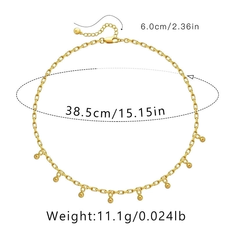 Ig Style Minimalist Solid Color Copper Plating Chain 18k Gold Plated Necklace
