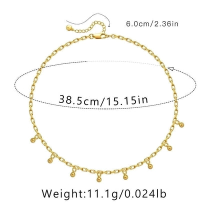 Ig Style Minimalist Solid Color Copper Plating Chain 18k Gold Plated Necklace