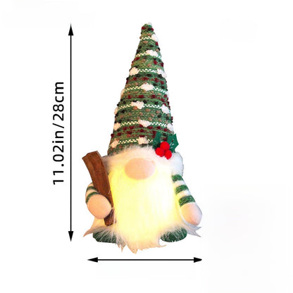 Christmas Decoration Christmas Sequin Lighted Rudolph Doll Christmas Glowing Faceless Gnome Doll Ornament